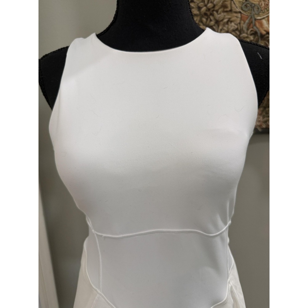 Lululemon Athletica Dress Womens 8 White High Neck Crossback Tennis Fit Flare - Picture 2 of 12